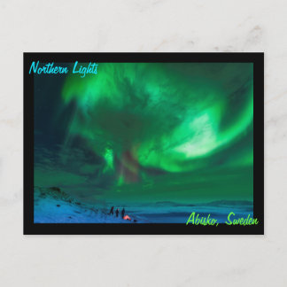 Nordlichter über Abisko Schweden Postkarte