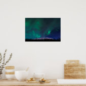 Nordlichter über dem Berg Noulja Poster (Küche)