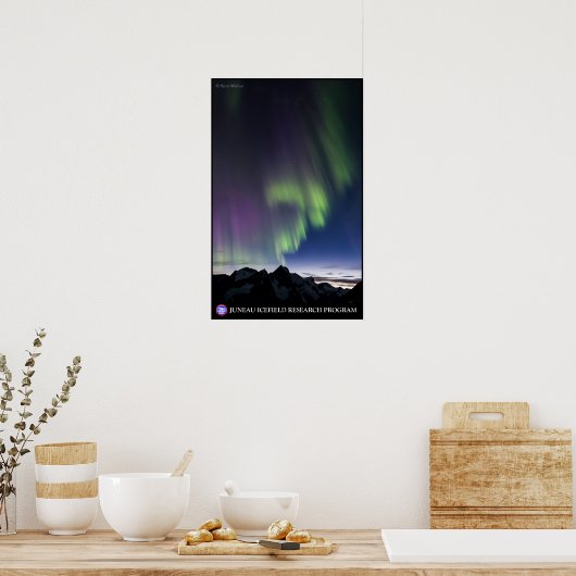 Nordlichter über dem Juneau-Eisfeld Poster (Küche)