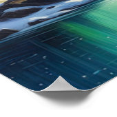 Nordlichter über dem schneebedeckten Tal Poster (Ecke)