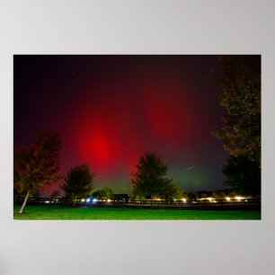 Nordlichter über einer Nachbarschaft, Dublin, Ohio Poster
