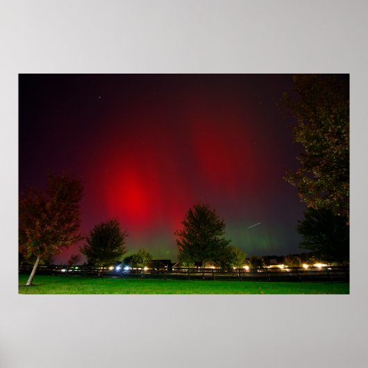 Nordlichter über einer Nachbarschaft, Dublin, Ohio Poster (Vorne)