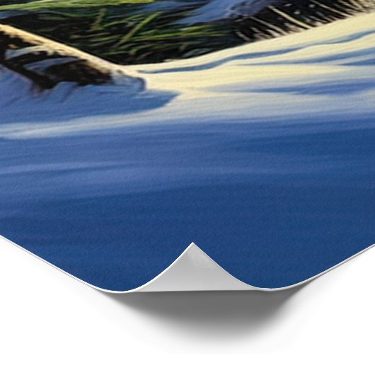 Nordlichter über Frosttal Poster (Ecke)