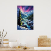 Nordlichter über Frosttal Poster (Küche)