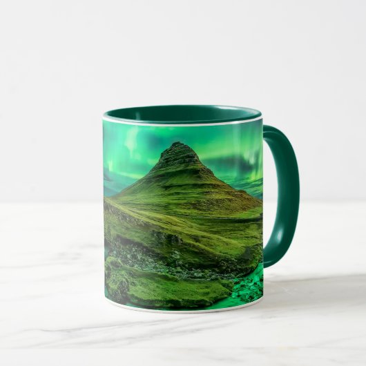 Nordlichter über Island Tasse (VorderseiteRechts)