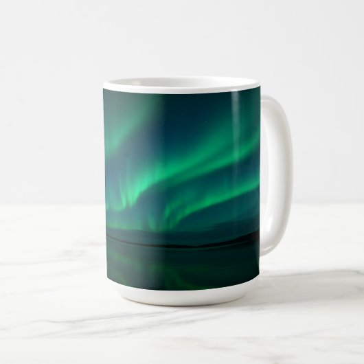 Nordlichter über stille Gewässer Kaffeetasse (VorderseiteRechts)