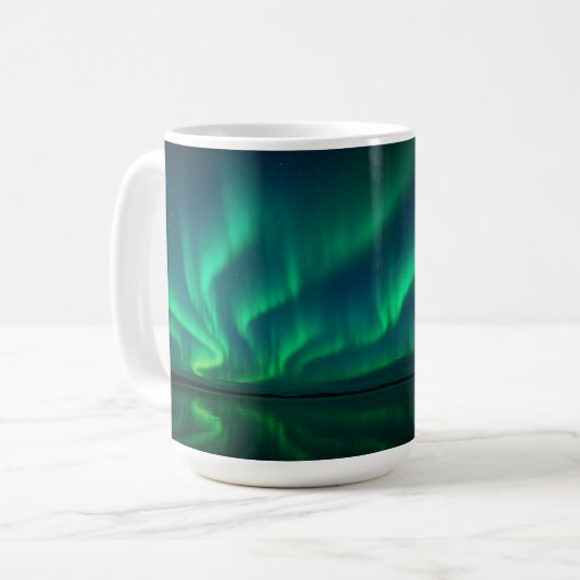 Nordlichter über stille Gewässer Kaffeetasse (Vorderseite Links)