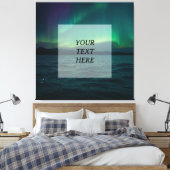 Nordlichter über Wasser - Personalisiert Landschaf Leinwanddruck (Insitu (Schlafzimmer))