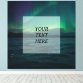 Nordlichter über Wasser - Personalisiert Landschaf Leinwanddruck (Insitu (Holzboden))