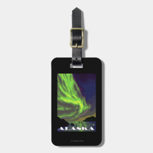 Nordlichter und Orcas-Vintage Reise Gepäckanhänger