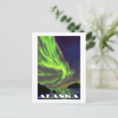 Nordlichter und Orcas Vintage Reise Postkarte (Stehend Vorderseite)