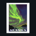 Nordlichter und Orcas Vintage Reise Postkarte<br><div class="desc">Alaska - Northern Lights und Orcas Vintage Travel Poster wurde im Jahr 2007 gegründet. Dieses Bild zeigt Szenen aus Alaska.</div>