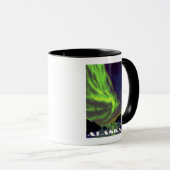 Nordlichter und Orcas Vintage Reise Tasse (VorderseiteRechts)