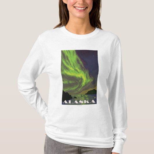 Nordlichter und Schwertwale - Skagway, Alaska T-Shirt (Vorderseite)