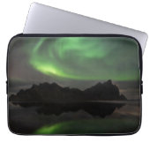 Nordlichter | Vestrahorn Beach Hofn, Island Laptopschutzhülle (Vorderseite)