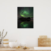 Nordlichter | Vestrahorn Beach Hofn, Island Poster (Küche)