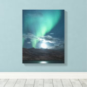 Nordlichter Vollmond Leinwanddruck (Insitu (Holzboden))