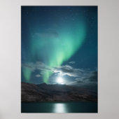Nordlichter Vollmond Poster (Vorne)