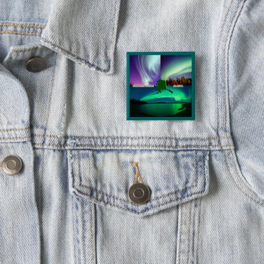 Nordlichter von Alaska Collage Button (Beispiel)