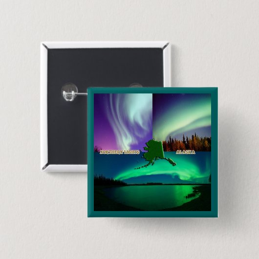 Nordlichter von Alaska Collage Button (Vorne & Hinten)