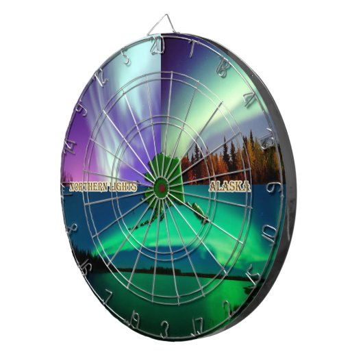 Nordlichter von Alaska Collage Dartscheibe (Vorderseite rechts)