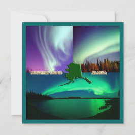 Nordlichter von Alaska Collage Einladung