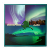 Nordlichter von Alaska Collage Fliese (Vorderseite)