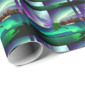 Nordlichter von Alaska Collage Geschenkpapier (Rolleneckpunkt)