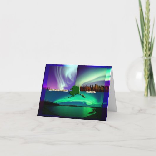 Nordlichter von Alaska Collage Karte (Vorderseite)