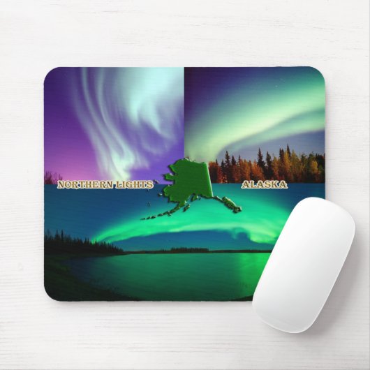Nordlichter von Alaska Collage Mousepad (Mit Mouse)