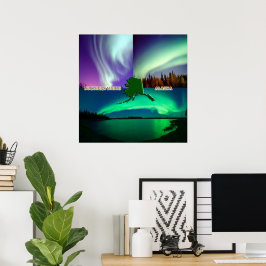 Nordlichter von Alaska Collage Poster