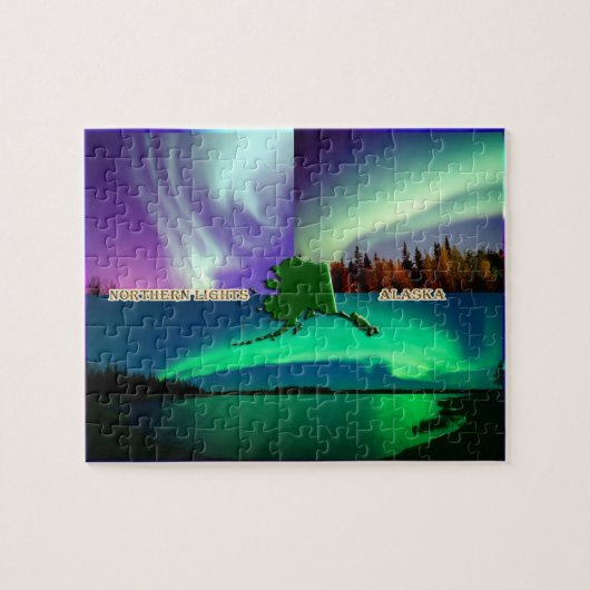 Nordlichter von Alaska Collage Puzzle (Horizontal)