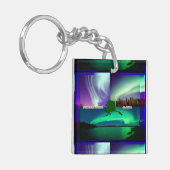 Nordlichter von Alaska Collage Schlüsselanhänger (Vorderseite links)