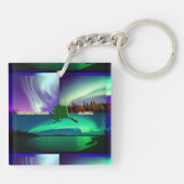 Nordlichter von Alaska Collage Schlüsselanhänger (Rückseite)