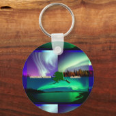 Nordlichter von Alaska Collage Schlüsselanhänger (Vorderseite)