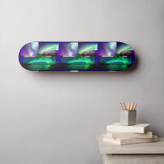 Nordlichter von Alaska Collage Skateboard (Wandkunst (Horz))