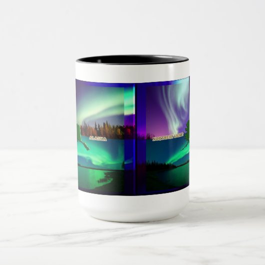 Nordlichter von Alaska Collage Tasse (Zentrum)