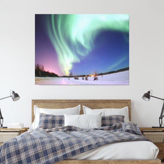 Nordlichter von Alaska Fotograf Leinwanddruck (Insitu (Schlafzimmer))