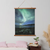 Nordlichter Wandteppich Mit Holzrahmen (Schlafzimmer)