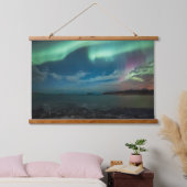 Nordlichter Wandteppich Mit Holzrahmen (Schlafzimmer)