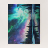 Nordlichter, Wasserfarbe Aurora Borealis Puzzle (Vertikal)