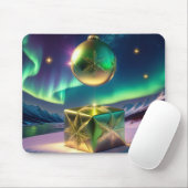 Nordlichter Weihnachtsglocken-Geschenkbox Schnee Mousepad (Mit Mouse)