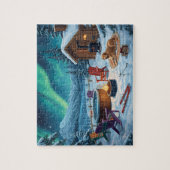 Nordlichter Whirlpool-Hütte Hund Puzzle (Vertikal)