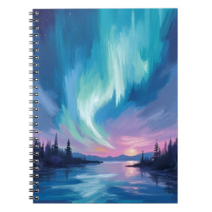 Nordlichter Winter Aquarell Notizblock