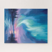 Nordlichter Winter Aquarell Puzzle (Horizontal)