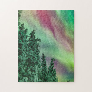 Nordlichter Winter in Glennallen, Alaska Puzzle
