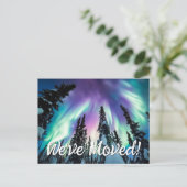 Nordlichter Winterwald Wir haben Foto verschoben Postkarte (Stehend Vorderseite)