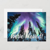 Nordlichter Winterwald Wir haben Foto verschoben Postkarte (Vorne/Hinten)