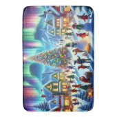 Nordlichter Winterweihnachtsfeier Badematte (Vorderseite Vertikal)
