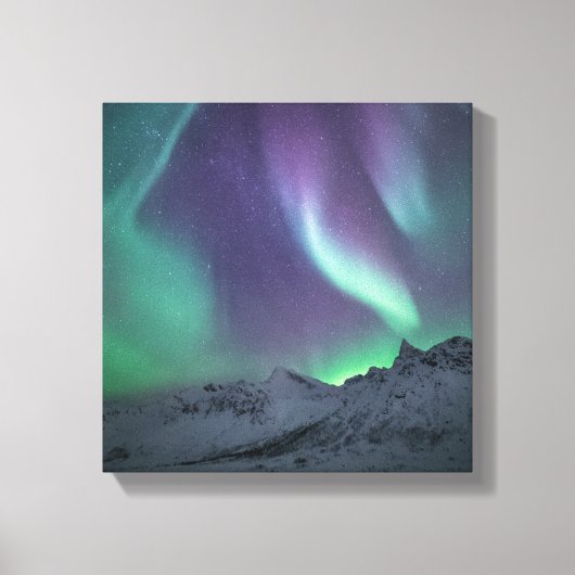 Nordlichtgebirge Leinwanddruck (Vorderseite)